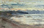 William Lionel Wyllie, A Coastal Scene at Sunset